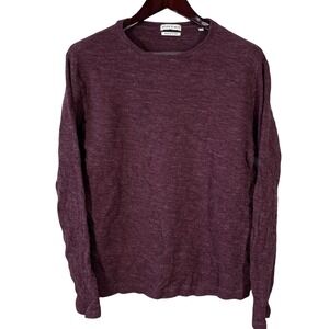 Stitch Note Double Knit Shirt Mens L Sustainable Cotton Textured Long Sleeve